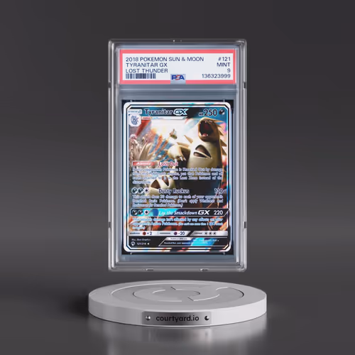 2018 Pokémon Sun & Moon Lost Thunder #121 Tyranitar GX - Holo (PSA 9 MINT)