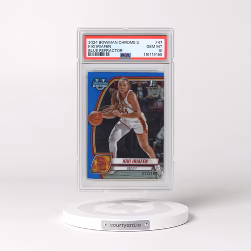 2024 Bowman Chrome University #47 Kiki Iriafen - Blue Refractor (PSA 10 GEM MINT)