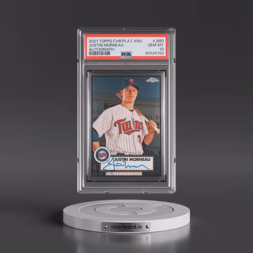 2021 Topps Chrome Platinum Anniversary Autographs #JMO Justin Morneau (PSA 10 GEM MINT)
