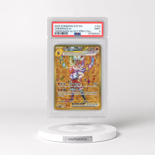 2024 Pokémon Svp EN-SV Black Star Promo #163 Cinderace EX - Holo Terapagos EX Ultra-Premium Collection (PSA 9 MINT)