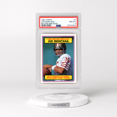 1983 Topps #4 Joe Montana - Record Breaker (PSA 8 NM-MT)