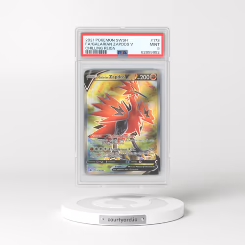 2021 Pokémon Sword & Shield Chilling Reign #173 Galarian Zapdos V - Holo Full Art (PSA 9 MINT)
