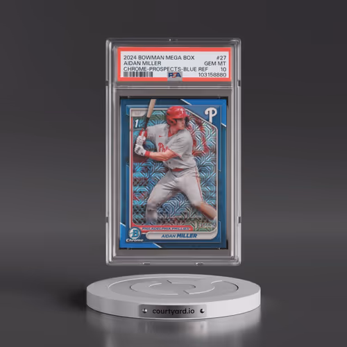 2024 Bowman Mega Box Chrome Prospects #27 Aidan Miller - Blue Refractor (PSA 10 GEM MINT)