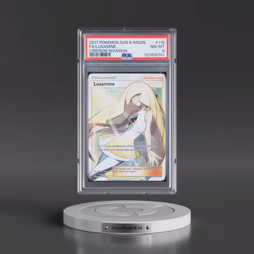 2017 Pokémon Sun & Moon Crimson Invasion #110 Lusamine - Full Art (PSA 8 NM-MT)