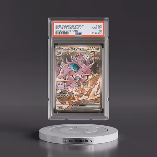 2025 Pokémon SV10-Glory of Team Rocket #126 Team Rocket's Nidoking EX - Holo Special Art Rare (PSA 1