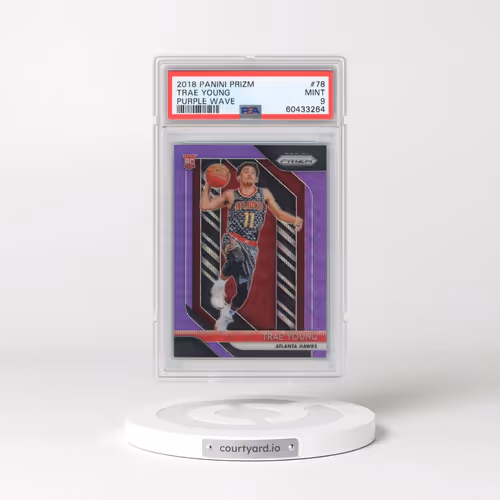 2018 Panini Prizm #78 Trae Young - Purple Wave (PSA 9 MINT)