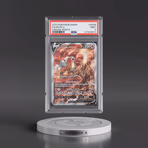 2023 Pokémon Sword and Shield Crown Zenith #GG36 Entei V - Holo Full Art (PSA 9 MINT)