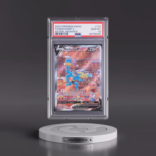 2022 Pokémon Sword & Shield Astral Radiance #172 Machamp V - Holo Full Art (PSA 10 GEM MINT)