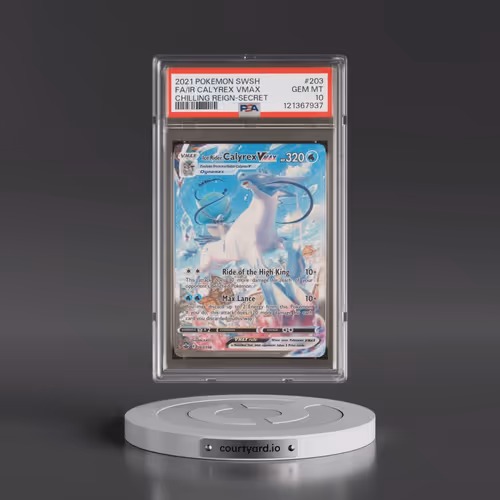 2021 Pokémon Sword & Shield Chilling Reign #203 Ice Rider Calyrex Vmax - Full Art Secret (PSA 10 GEM