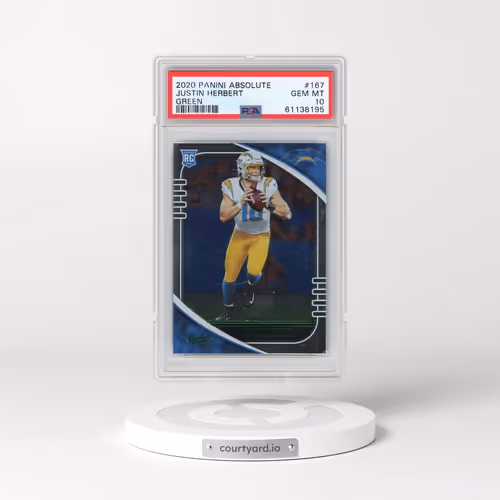 2020 Panini Absolute #167 Justin Herbert - Green (PSA 10 GEM MINT)