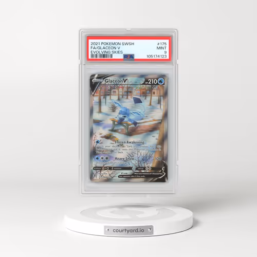 2021 Pokémon Sword & Shield Evolving Skies #175 Glaceon V - Holo Full Art (PSA 9 MINT)
