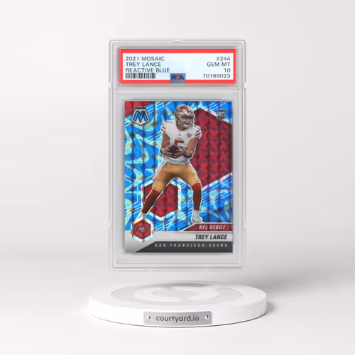 2021 Panini Mosaic #244 Trey Lance - Reactive Blue (PSA 10 GEM MINT)
