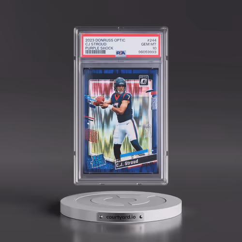 2023 Panini Donruss Optic #244 CJ Stroud - Purple Shock (PSA 10 GEM MINT)