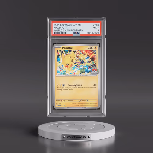 2025 Pokémon Svp EN-SV Black Star Promo #225 Pikachu - World Championships (PSA 9 MINT)