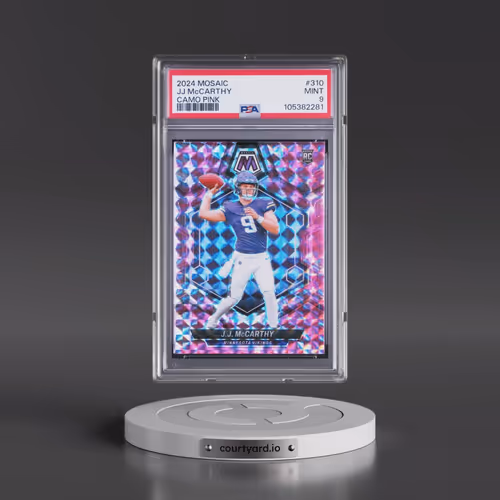 2024 Panini Mosaic #310 JJ McCarthy - Camo Pink (PSA 9 MINT)