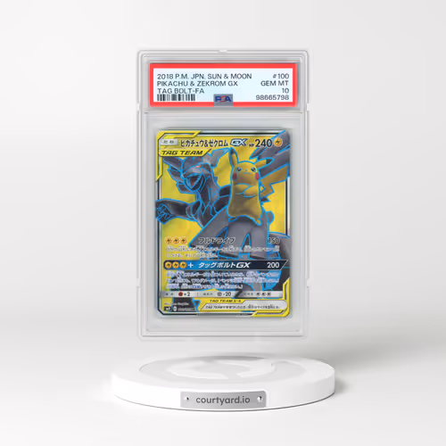 2018 Pokémon Sun & Moon Tag Bolt #100 Pikachu & Zekrom GX - Holo Full Art (PSA 10 GEM MINT)