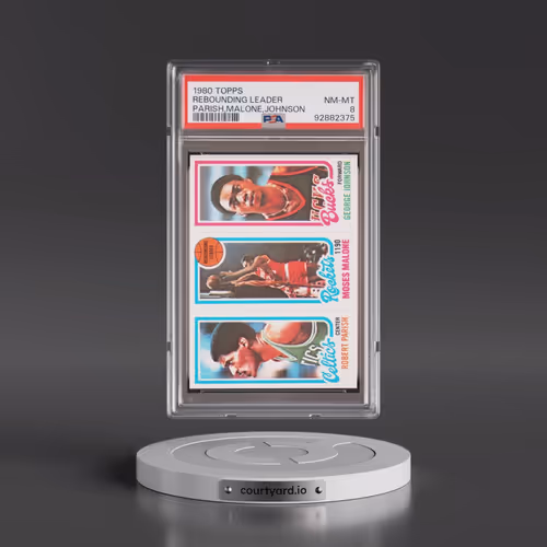 1980 Topps #114 Rebounding Leader - Parish,Malone,Johnson (PSA 8 NM-MT)