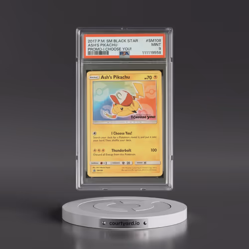 2017 Pokémon SM Black Star Promo #SM108 Ash's Pikachu - I Choose You! (PSA 9 MINT)