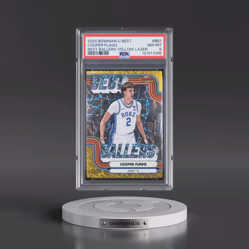 2024 Bowman University Best Best Ballers #BB1 Cooper Flagg - Yellow Lazer (PSA 8 NM-MT)