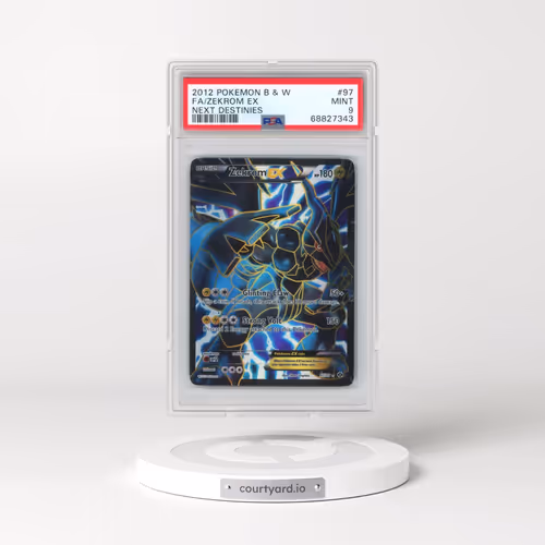 2012 Pokémon Black & White Next Destinies #97 Zekrom EX - Holo Full Art (PSA 9 MINT)