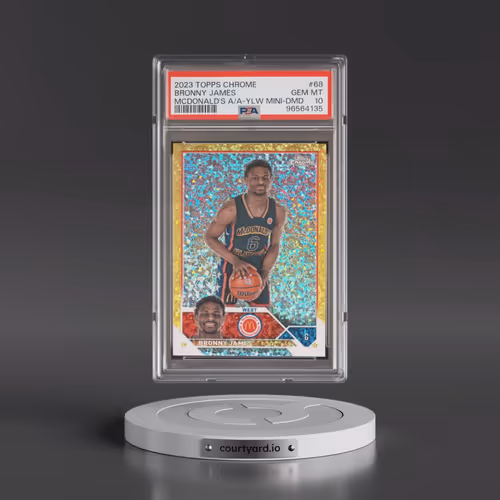 2023 Topps Chrome Mcdonald's All-American #68 Bronny James - Yellow Mini-Diamond (PSA 10 GEM MINT)