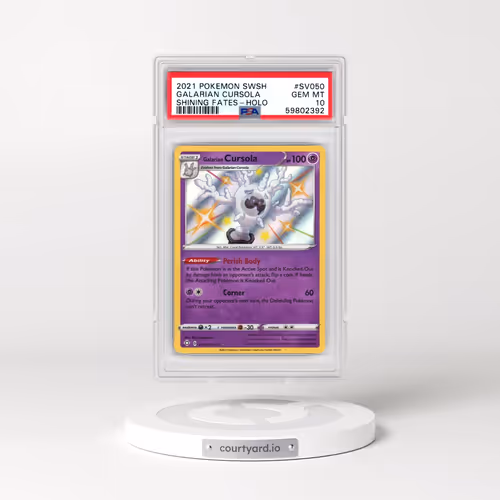2021 Pokémon Sword & Shield Shining Fates #SV050 Galarian Cursola - Holo (PSA 10 GEM MINT)