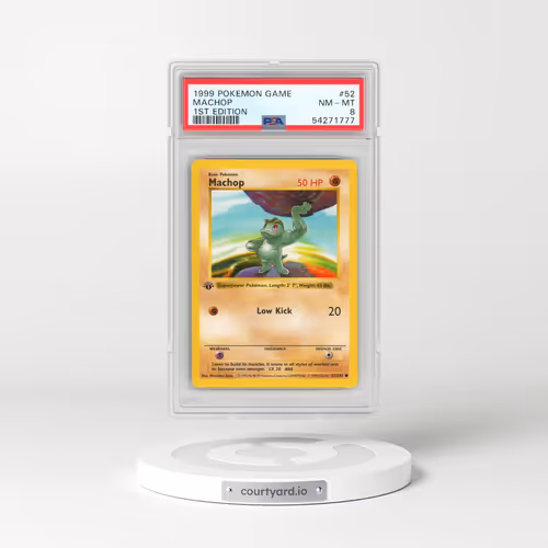 1999 Pokémon Game #52 Machop - 1st Edition (PSA 8 NM-MT)