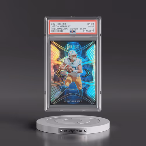 2021 Panini Select Phenomenon #PHE4 Justin Herbert - Silver Prizm (PSA 9 MINT)