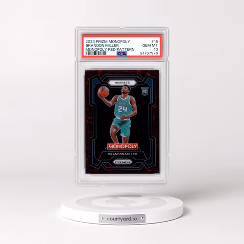 2023 Panini Prizm Monopoly #15 Brandon Miller - Monopoly Red Pattern (PSA 10 GEM MINT)