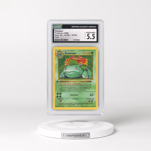 1999 Base Set #15 Venusaur - 1st Edition Holo (CGC 5.5 EX+)