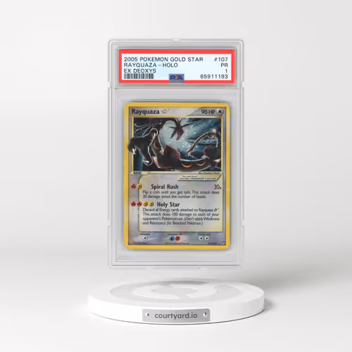 2005 Pokémon EX Deoxys #107 Rayquaza - Holo Gold Star (PSA 1 PR)