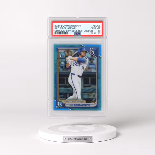 2024 Bowman Draft #BDC8 Jac Caglianone - Chrome-Sky Blue Refractor (PSA 10 GEM MINT)