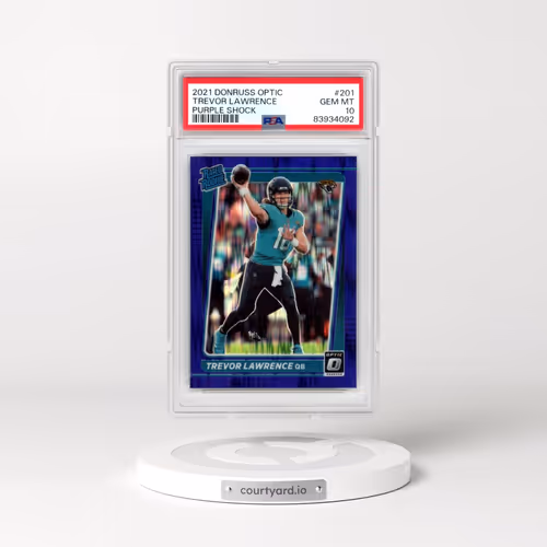 2021 Panini Donruss Optic #201 Trevor Lawrence - Purple Shock (PSA 10 GEM MINT)