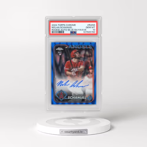 2024 Topps Chrome Rookie Autographs #RANS Nolan Schanuel - Blue Raywave (PSA 10 GEM MINT)