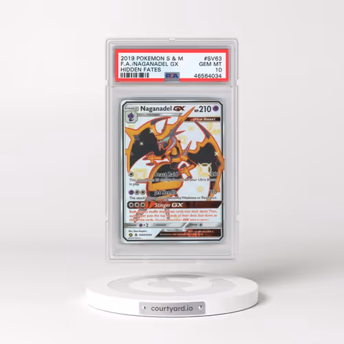 2019 Pokémon Sun & Moon Hidden Fates #SV63 Naganadel GX - Holo Full Art (PSA 10 GEM MINT)