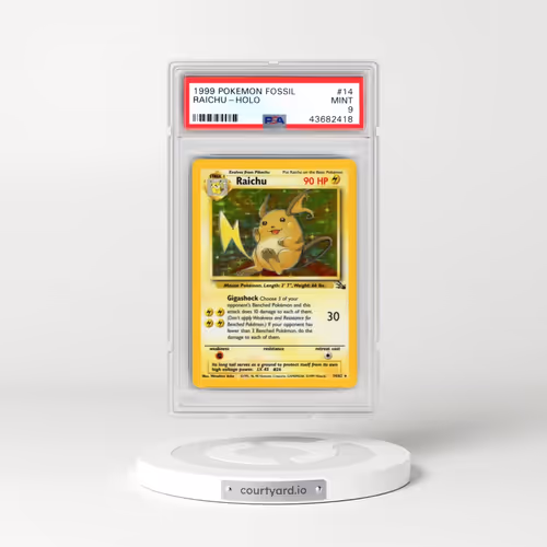1999 Pokémon Fossil #14 Raichu - Holo (PSA 9 MINT)