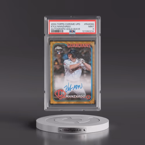 2024 Topps Chrome Update Chrome Baseball Update Series Autographs #RAKMA Kyle Manzardo - Gold Wave (