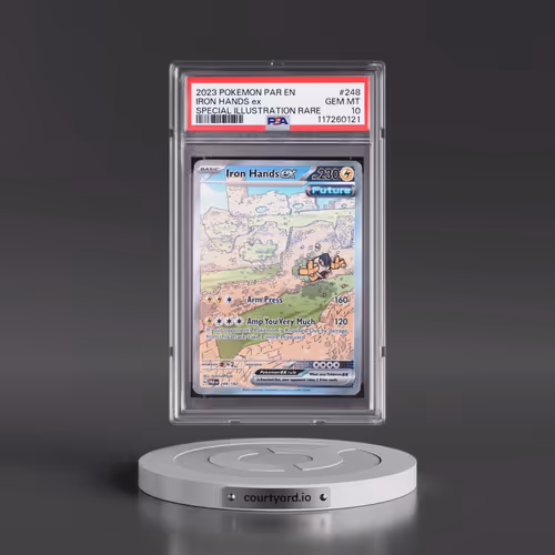 2023 Pokémon Par EN-Paradox Rift #248 Iron Hands EX - Holo Special Illustration Rare (PSA 10 GEM MIN