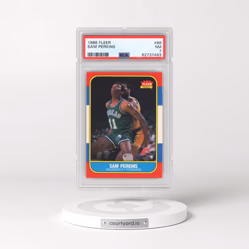 1986 Fleer #86 Sam Perkins (PSA 7 NM)