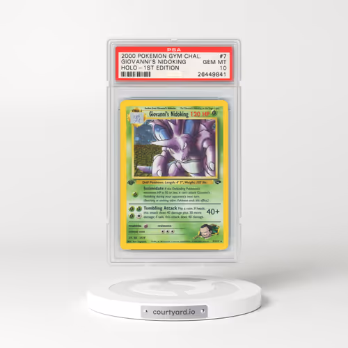2000 Pokémon Gym Challenge #7 Giovanni's Nidoking - 1st Edition Holo (PSA 10 GEM MINT)