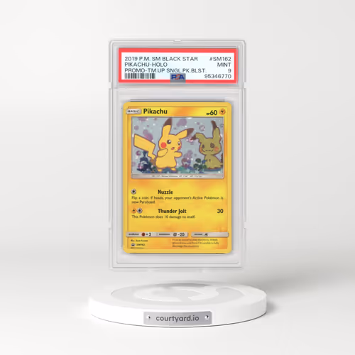 2016 Black Star Promos - Sun & Moon #SM162 Pikachu - C. Holo Team Up Single Pack Blisters (PSA 9 MINT)