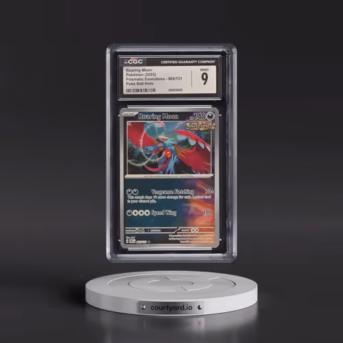 2025 Pokémon Pre EN-Prismatic Evolutions #065 Roaring Moon - Reverse Holo Poke Ball (CGC 9 MINT)