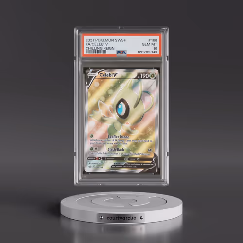 2021 Pokémon Sword & Shield Chilling Reign #160 Celebi V - Holo Full Art (PSA 10 GEM MINT)