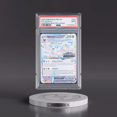 2025 Pokémon Pre EN-Prismatic Evolutions #041 Sylveon EX - Holo Surprise Box Exclusive (PSA 9 MINT)