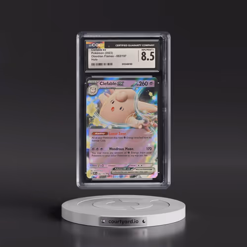 2023 Pokémon Obf EN-Obsidian Flames #082 Clefable EX - Holo (CGC 8.5 NM-MT+)