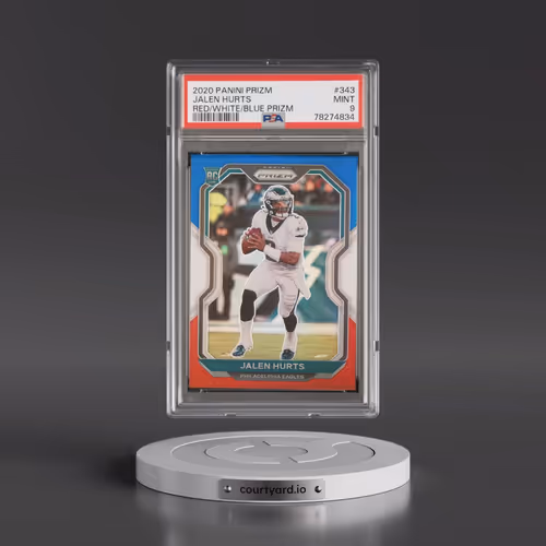 2020 Panini Prizm #343 Jalen Hurts - Red/White/Blue Prizm (PSA 9 MINT)