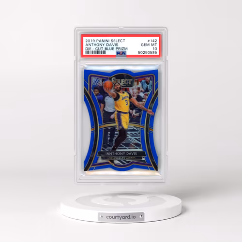 2019 Panini Select #142 Anthony Davis - Die-Cut Blue Prizm (PSA 10 GEM MINT)