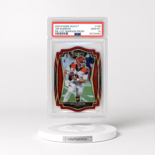2020 Panini Select #146 Joe Burrow - Die-Cut Maroon Prizm (PSA 10 GEM MINT)