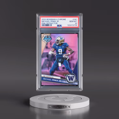 2023 Bowman University Chrome #141 Michael Penix Jr. - Pink Refractor (PSA 10 GEM MINT)