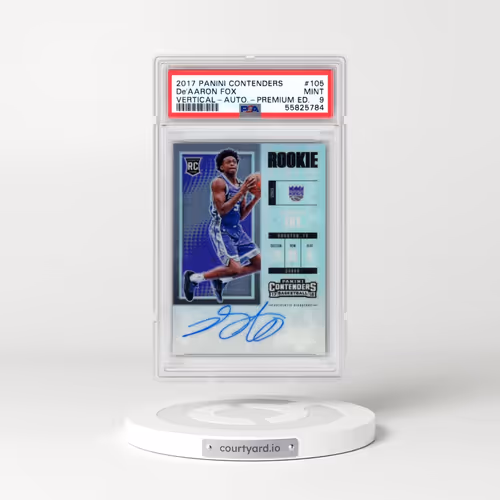 2017 Panini Contenders #105 DE'Aaron Fox - Vertical-Autograph-Premium Edition (PSA 9 MINT)